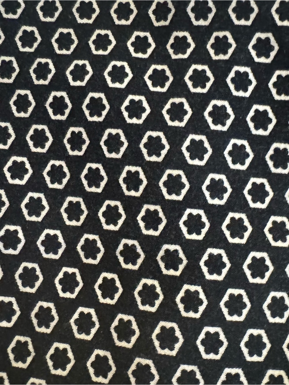 Elle Black Shorts with a White Geometric and Floral Pattern - Picture 4 of 8